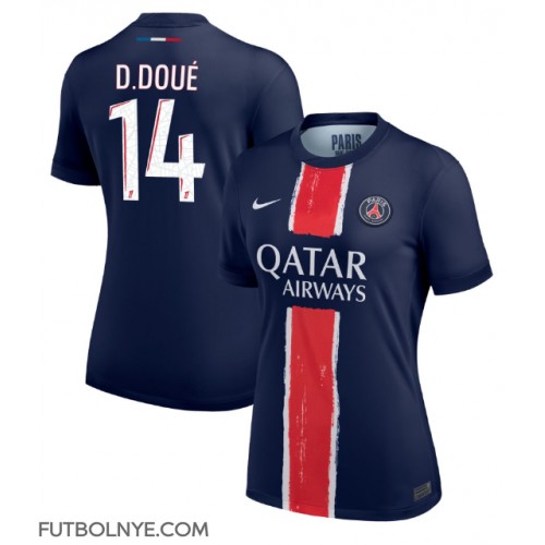 Camiseta Paris Saint-Germain Desire Doue #14 Primera Equipación para mujer 2024-25 manga corta